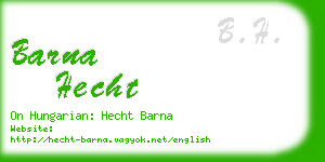 barna hecht business card
